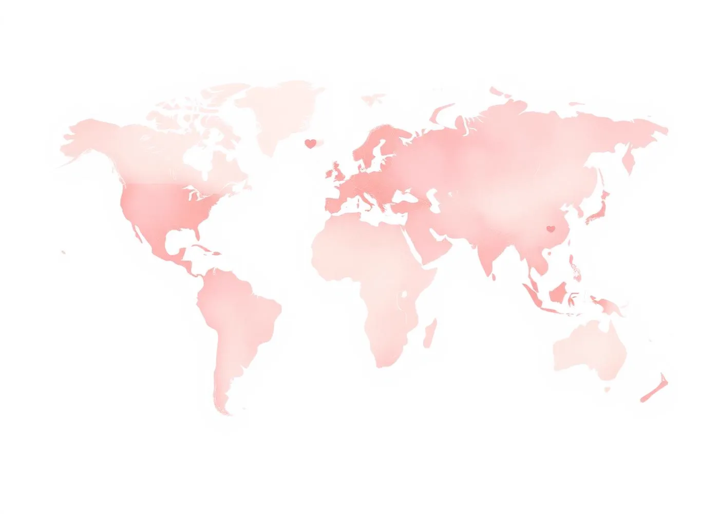 A gold heart resting on a pale globe